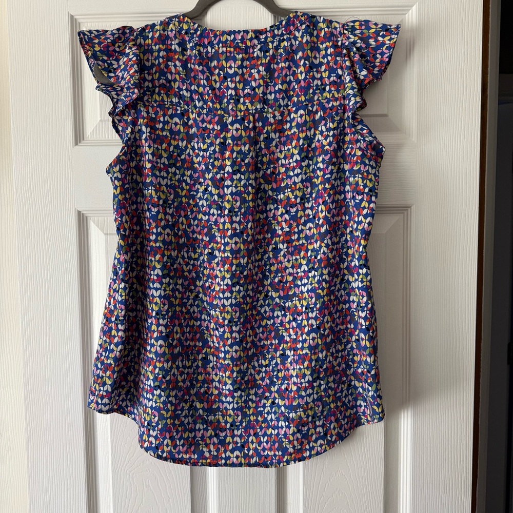 Multicolor Ruffle Sleeve Blouse - Picture 7 of 7